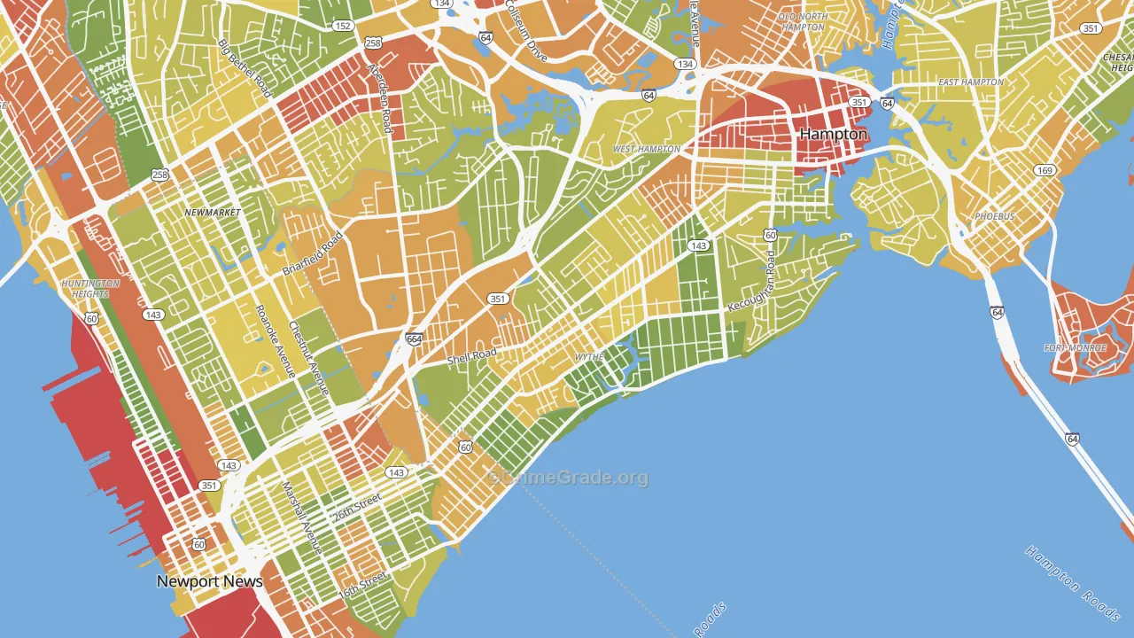 23661, VA Map of Drug-Related Crime Rates