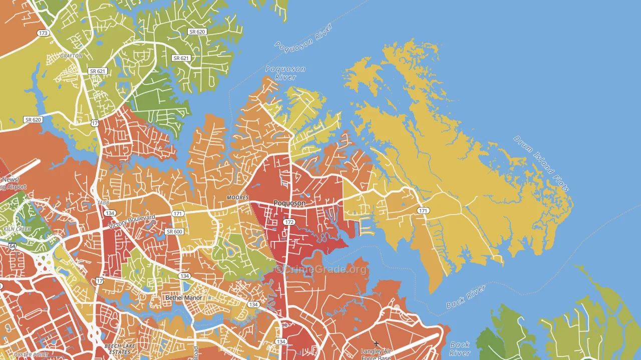 23662, VA Map of Drug-Related Crime Rates