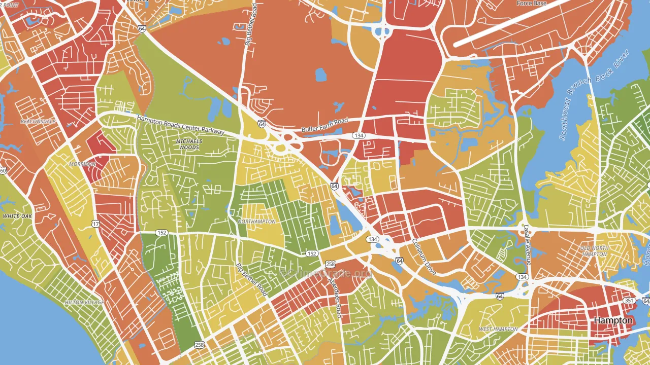 23666, VA Map of Drug-Related Crime Rates