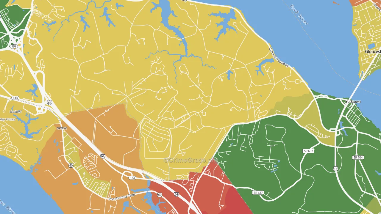 23691, VA Map of Drug-Related Crime Rates