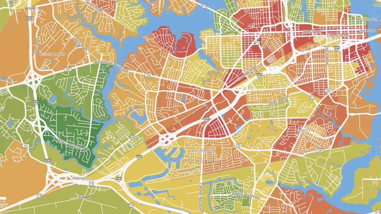 23701, VA Map of Drug-Related Crime Rates