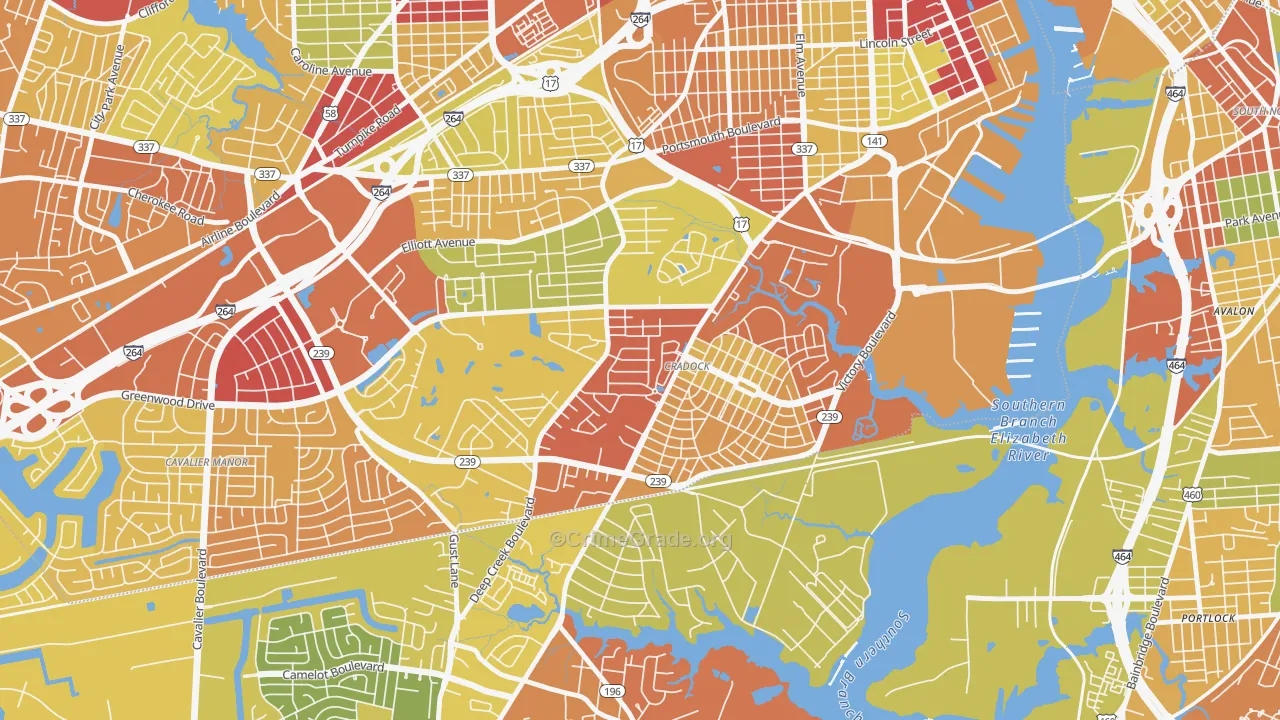 23702, VA Map of Drug-Related Crime Rates