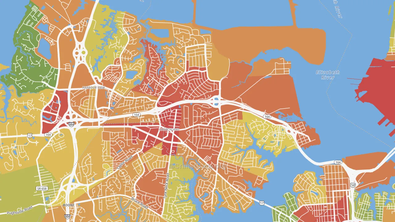 23703, VA Map of Drug-Related Crime Rates