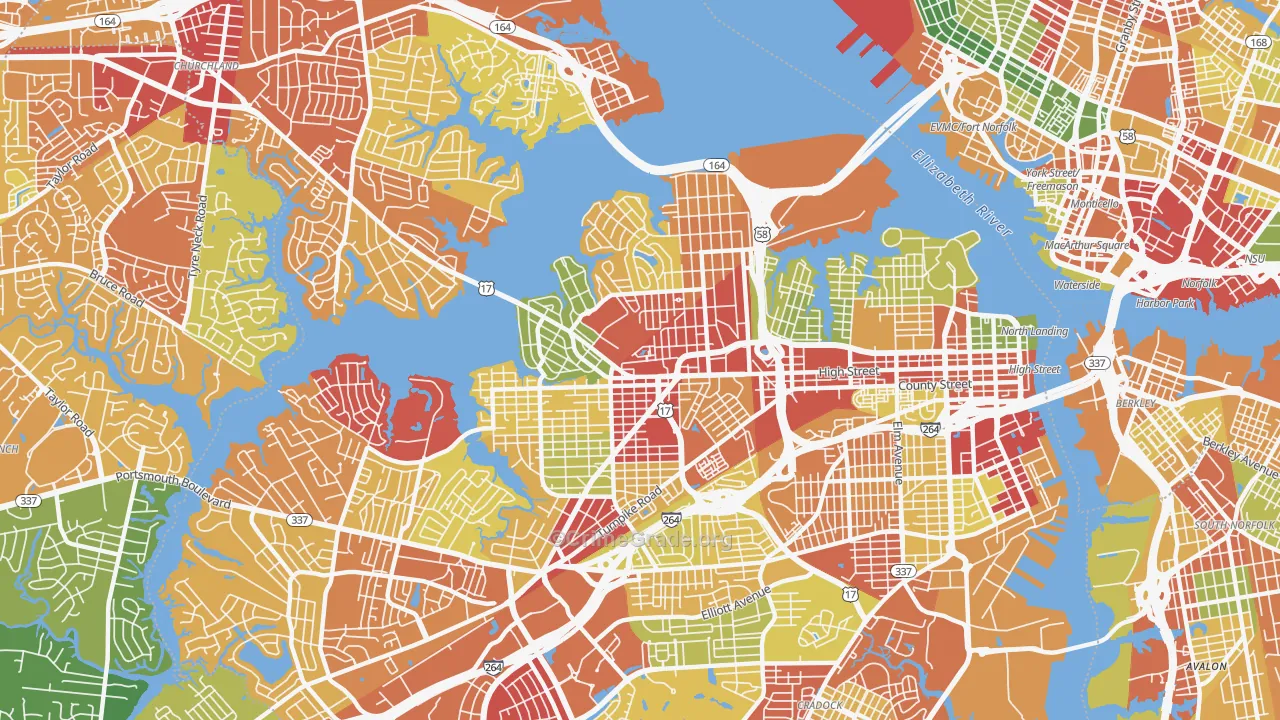 23707, VA Map of Drug-Related Crime Rates