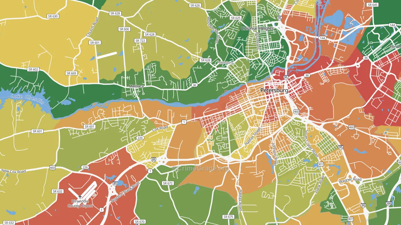 23803, VA Map of Drug-Related Crime Rates