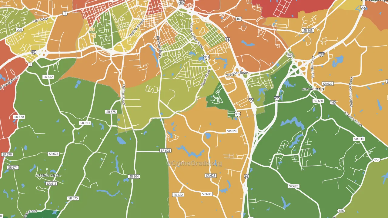 23805, VA Map of Drug-Related Crime Rates