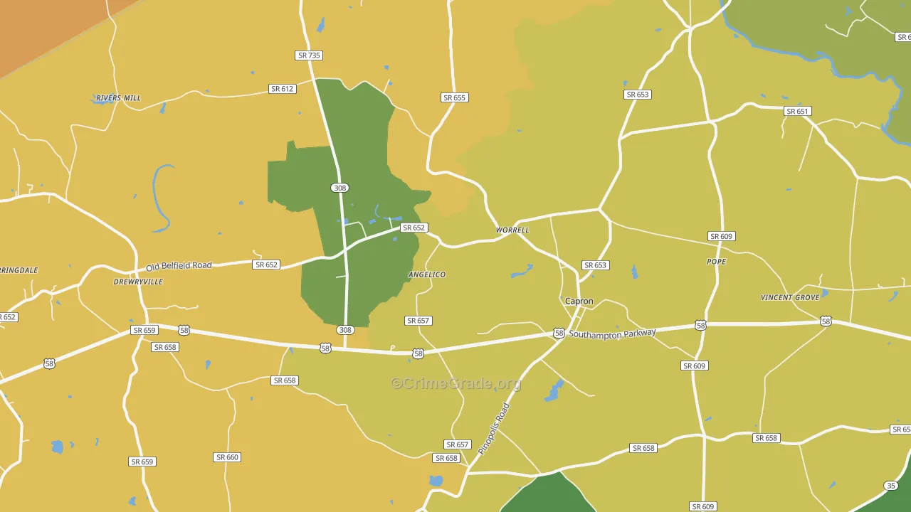 23829, VA Map of Drug-Related Crime Rates