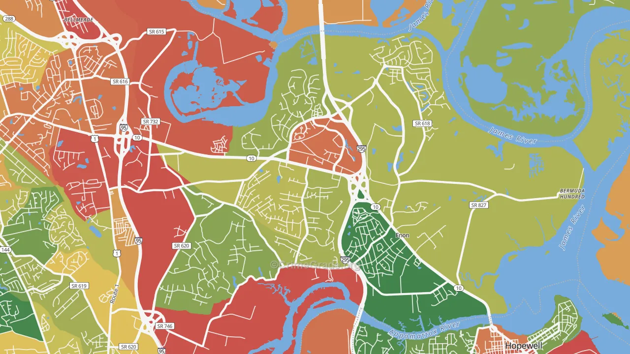 23836, VA Map of Drug-Related Crime Rates