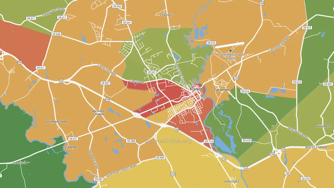 23851, VA Map of Drug-Related Crime Rates