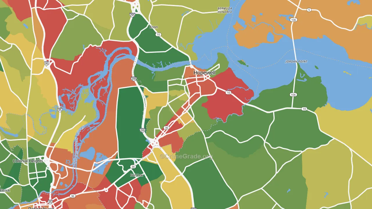 23860, VA Map of Drug-Related Crime Rates
