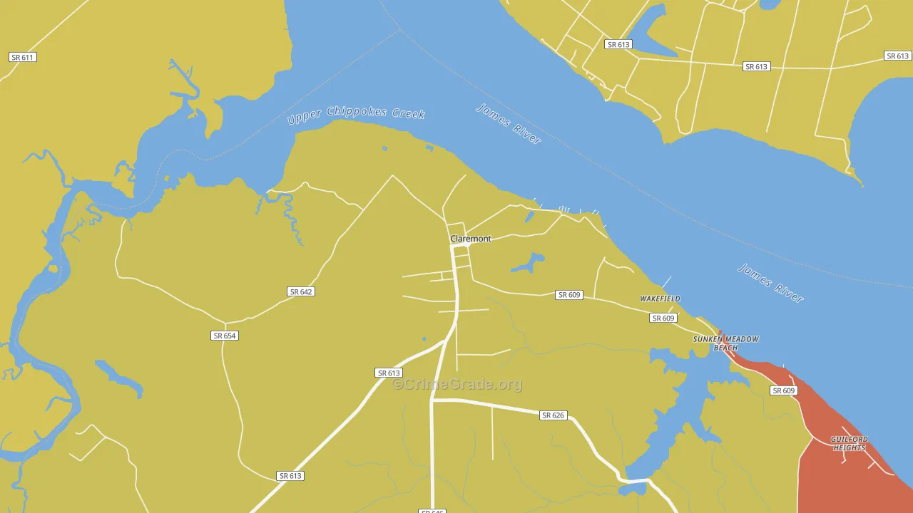 23899, VA Map of Drug-Related Crime Rates