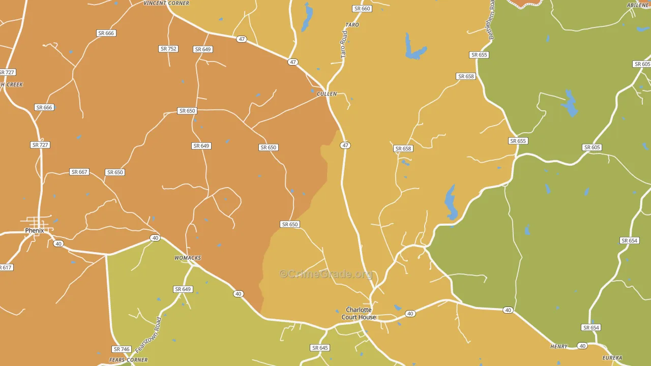 23923, VA Map of Drug-Related Crime Rates