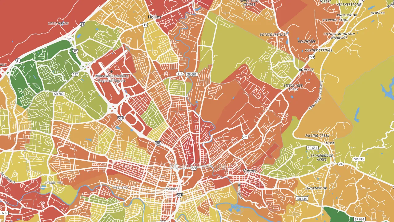 24012, VA Map of Drug-Related Crime Rates