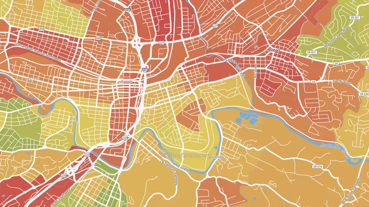 24013, VA Map of Drug-Related Crime Rates