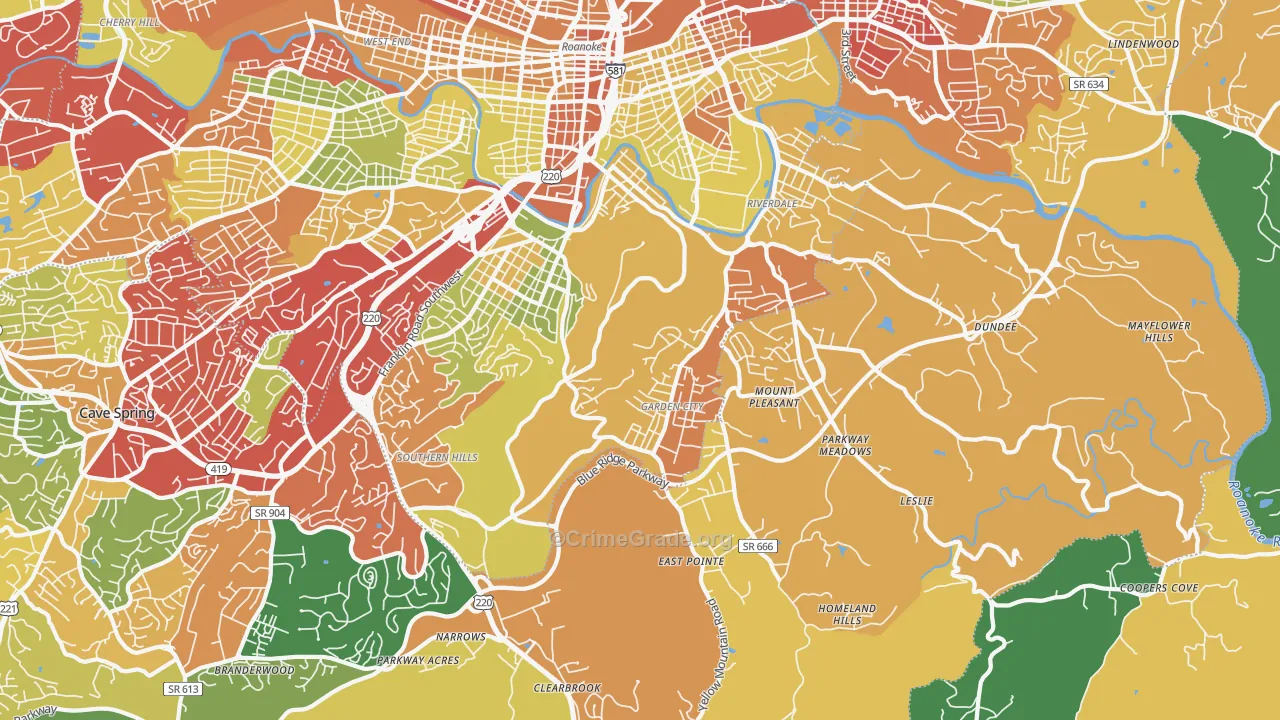 24014, VA Map of Drug-Related Crime Rates