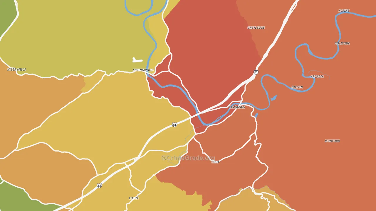 24066, VA Map of Drug-Related Crime Rates