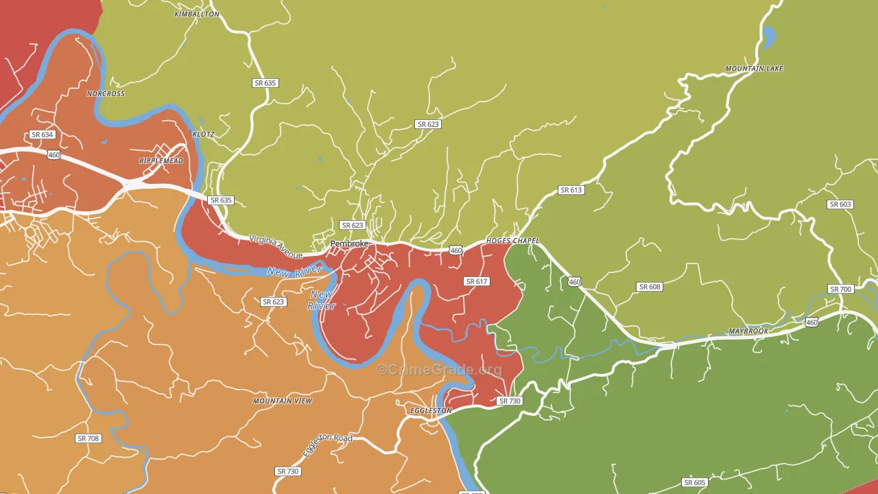 24136, VA Map of Drug-Related Crime Rates