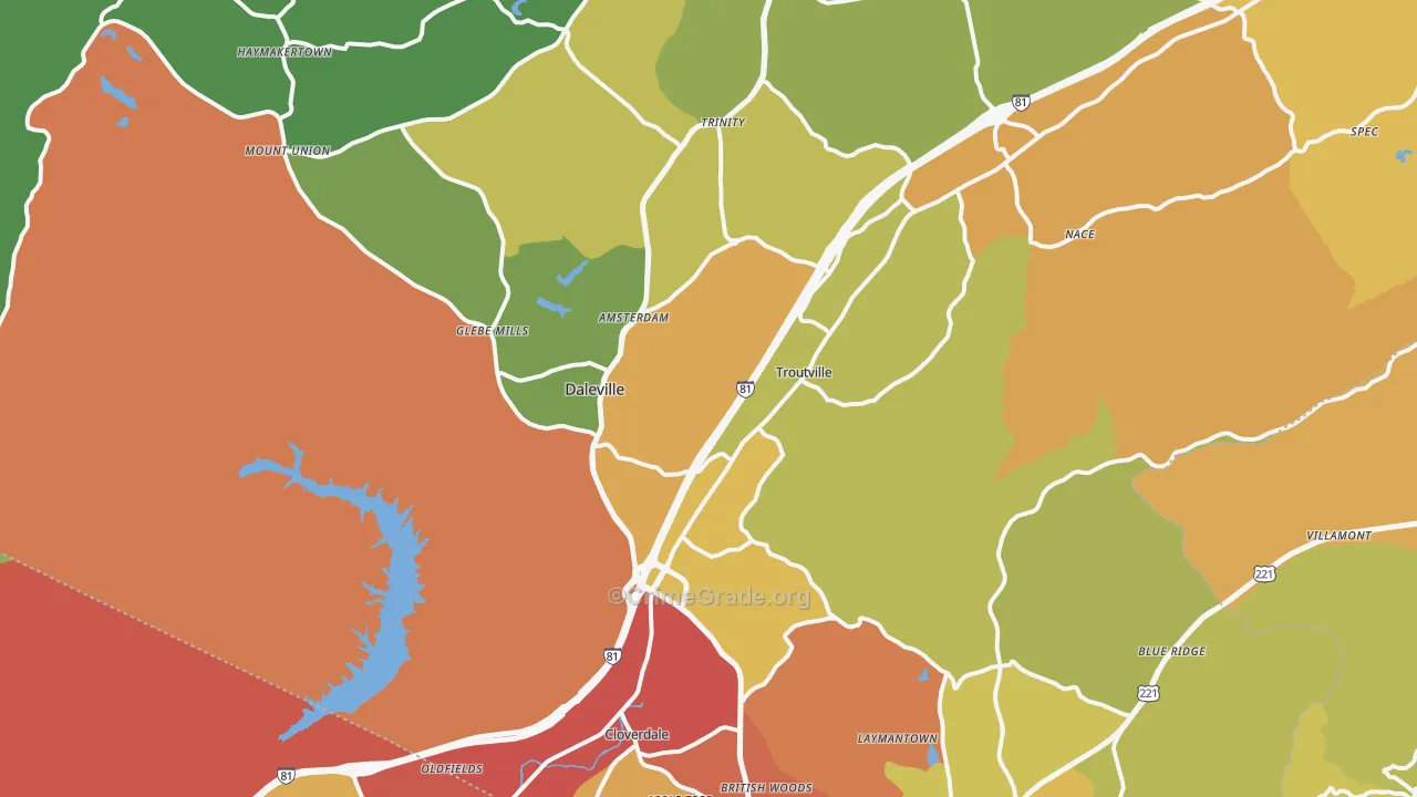 24175, VA Map of Drug-Related Crime Rates