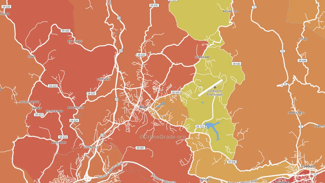24293, VA Map of Drug-Related Crime Rates