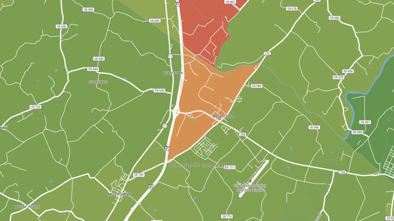 24486, VA Map of Drug-Related Crime Rates