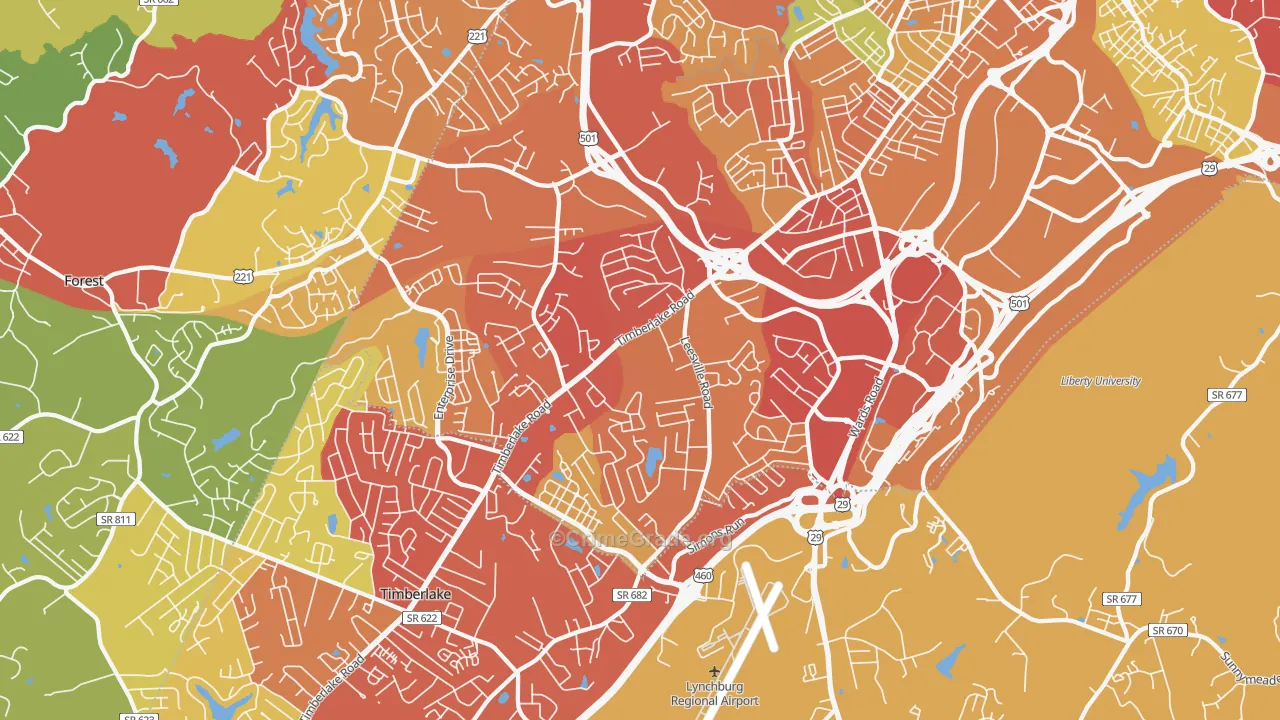 24502, VA Map of Drug-Related Crime Rates