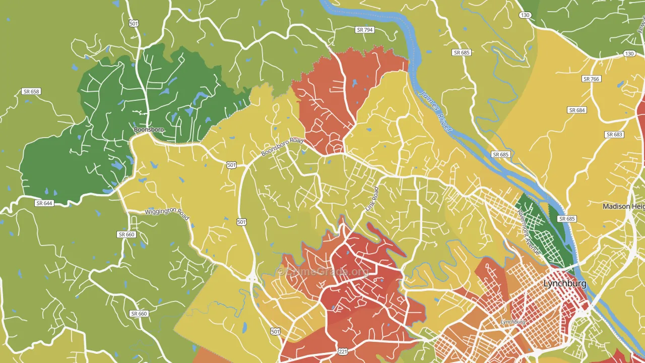 24503, VA Map of Drug-Related Crime Rates