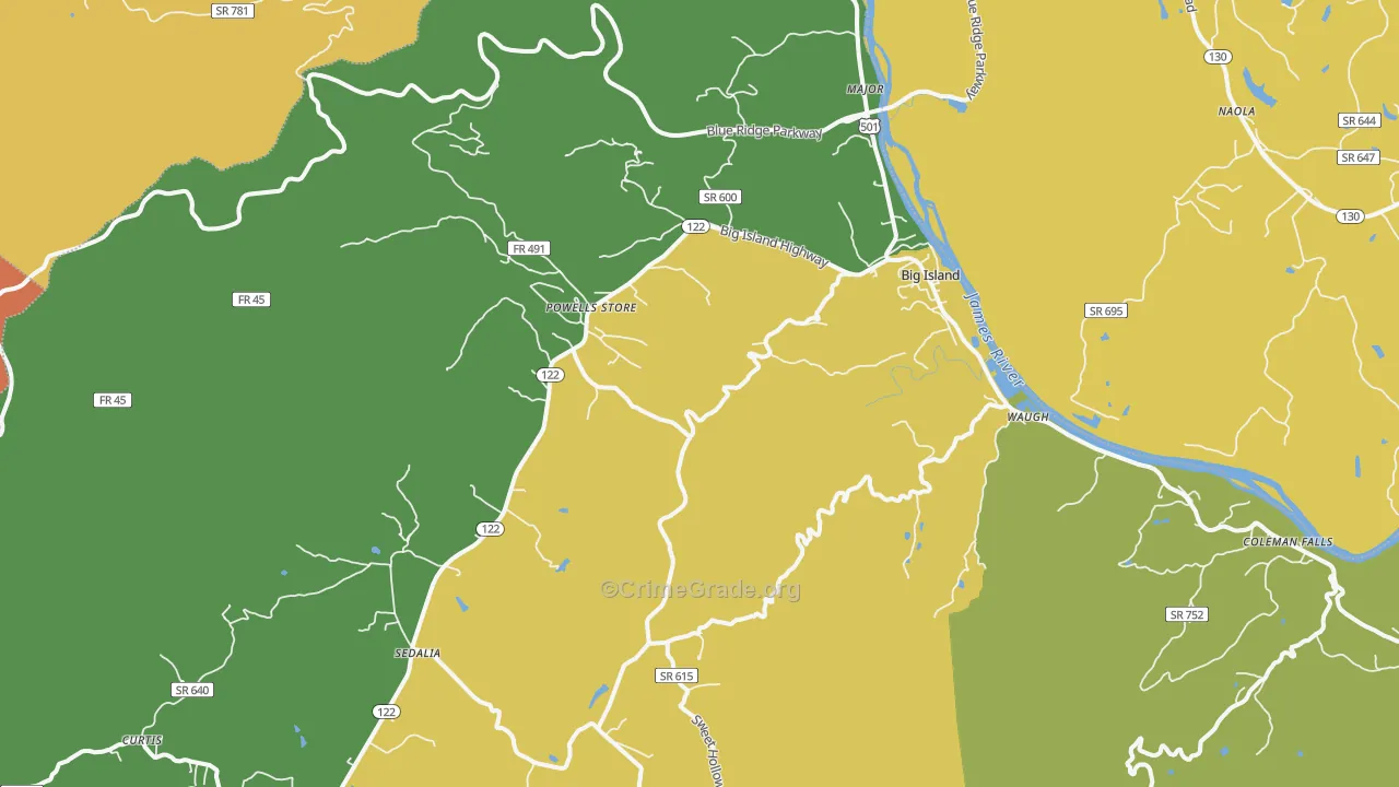 24526, VA Map of Drug-Related Crime Rates
