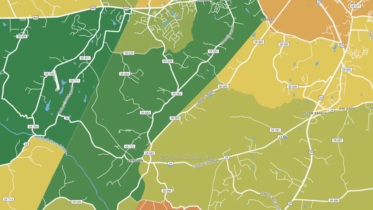 24550, VA Map of Drug-Related Crime Rates