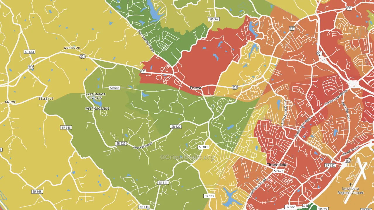 24551, VA Map of Drug-Related Crime Rates