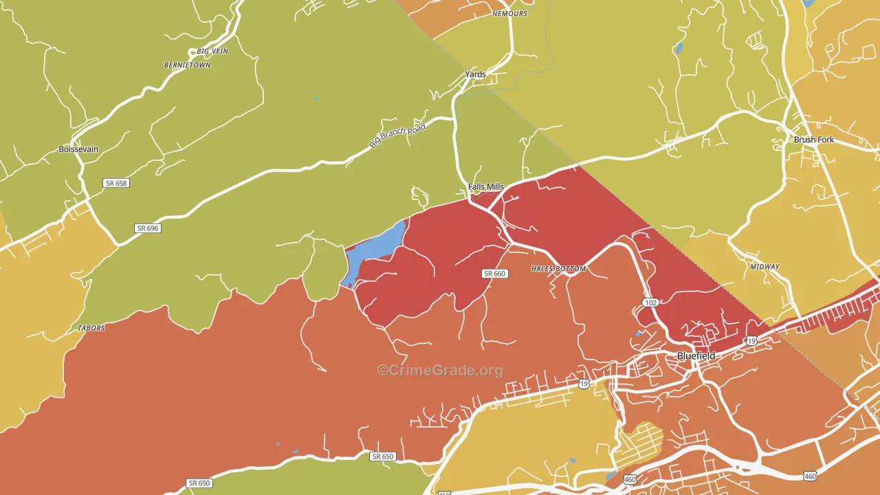 24613, VA Map of Drug-Related Crime Rates