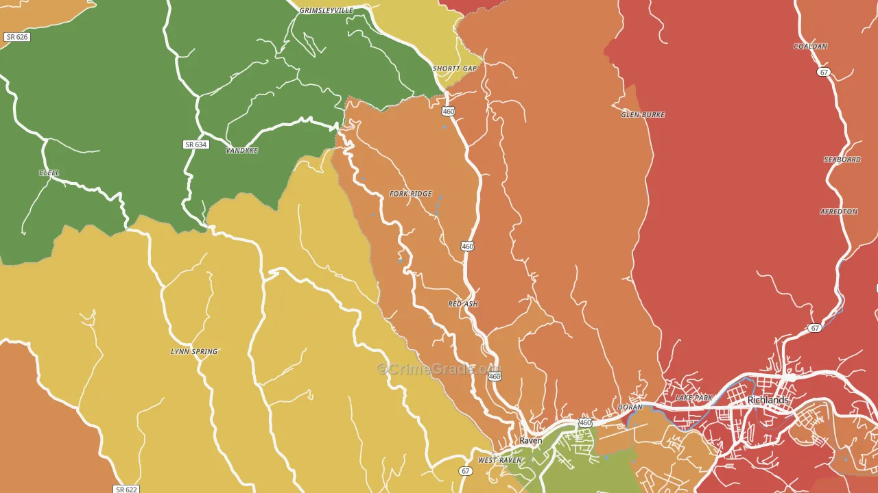 24639, VA Map of Drug-Related Crime Rates