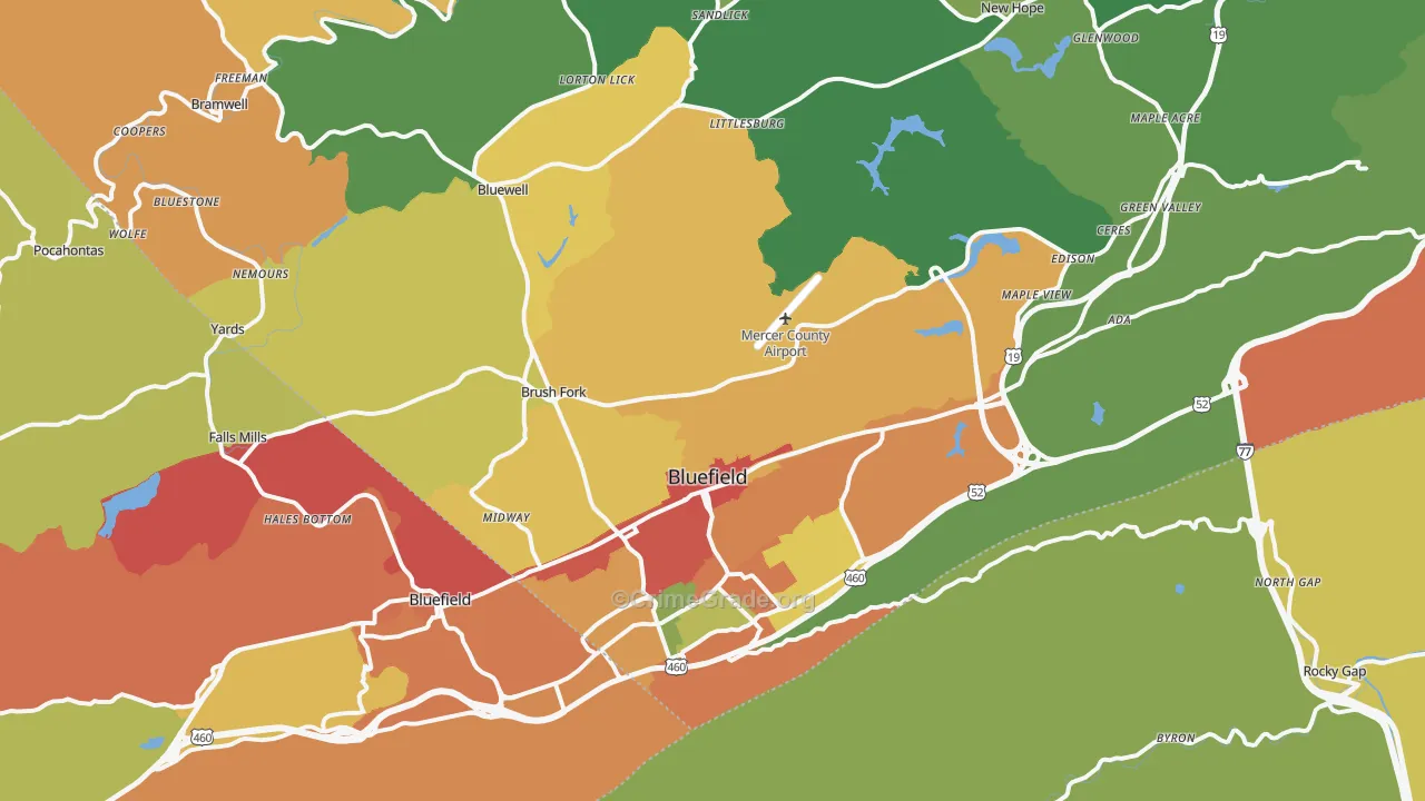 24701, WV Map of Drug-Related Crime Rates