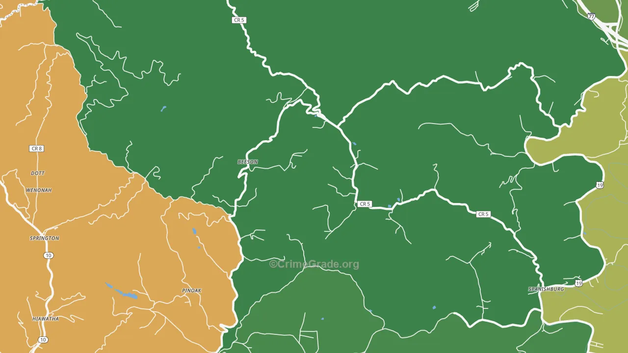 24714, WV Map of Drug-Related Crime Rates