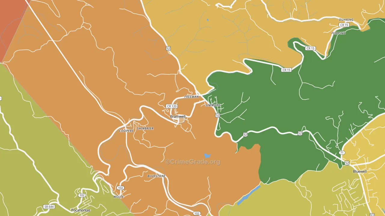 24724, WV Map of Drug-Related Crime Rates