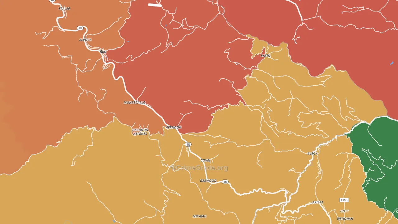 24726, WV Map of Drug-Related Crime Rates