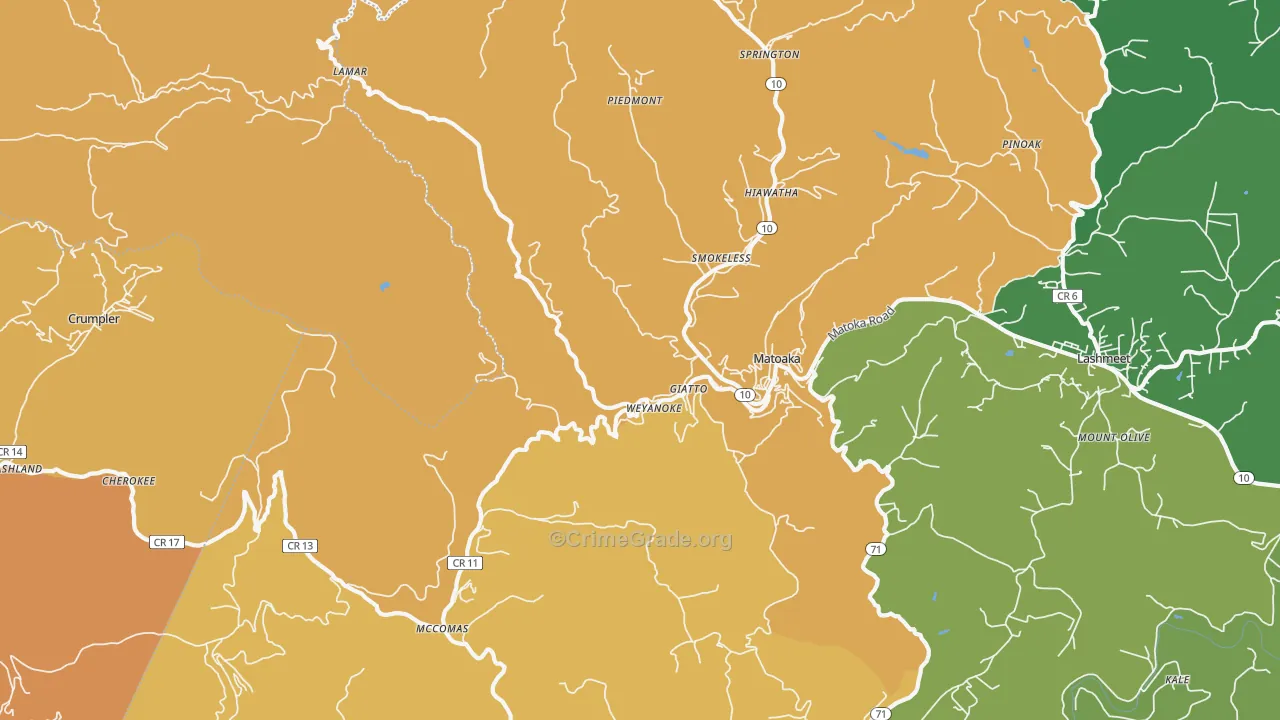 24736, WV Map of Drug-Related Crime Rates