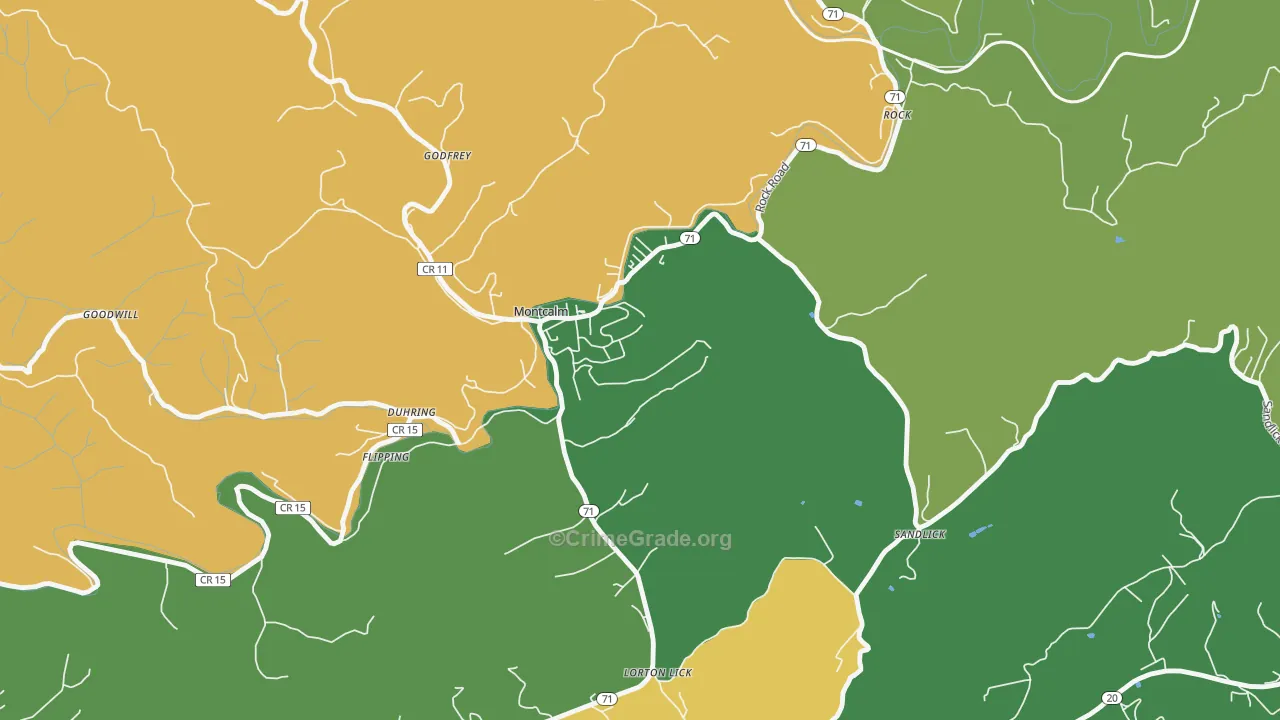 24737, WV Map of Drug-Related Crime Rates