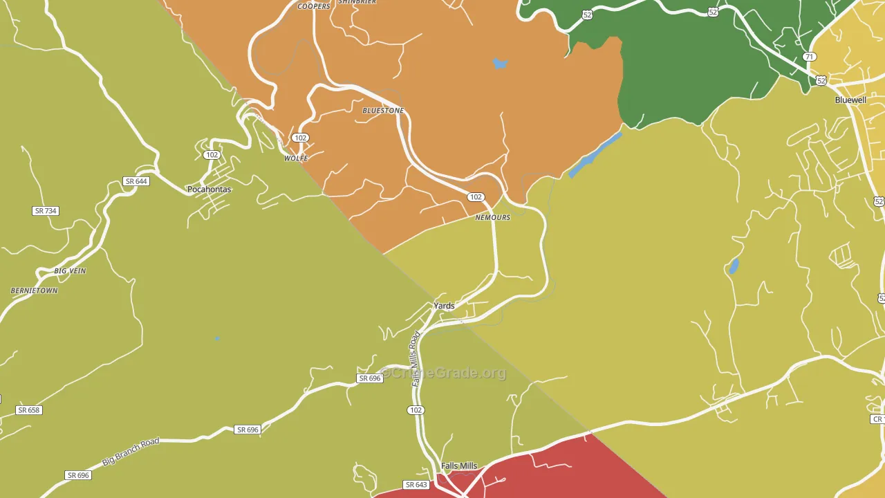 24738, WV Map of Drug-Related Crime Rates