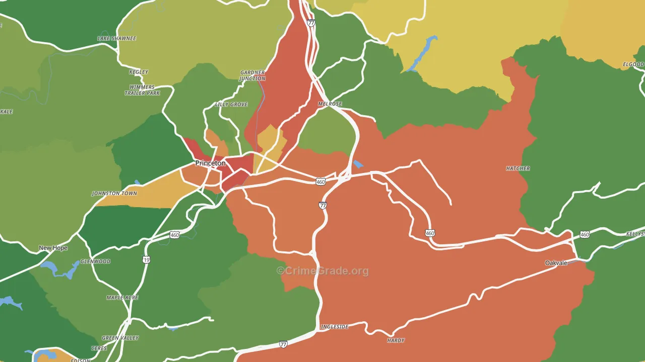 24739, WV Map of Drug-Related Crime Rates