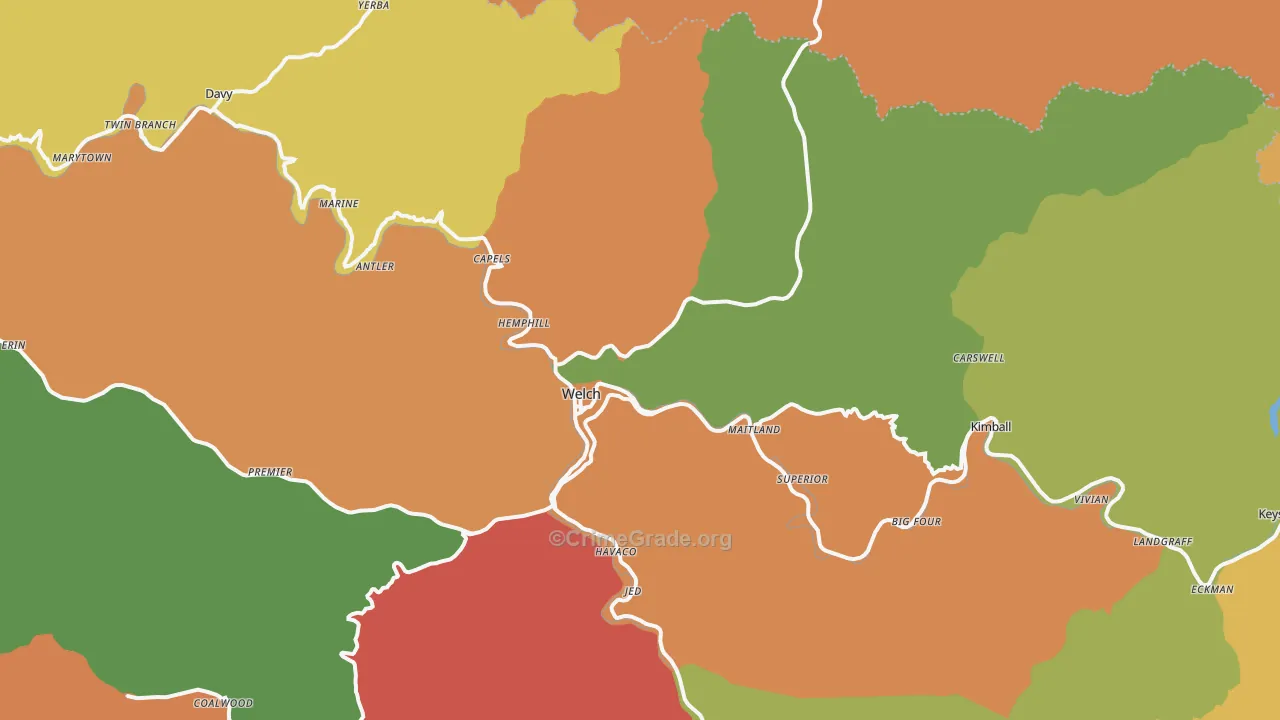 24801, WV Map of Drug-Related Crime Rates