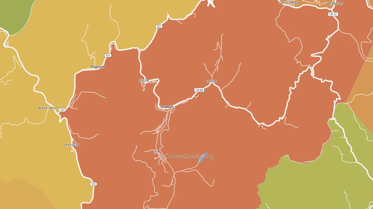24808, WV Map of Drug-Related Crime Rates