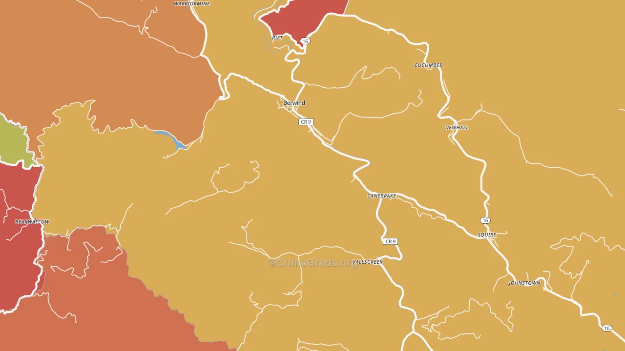 24815, WV Map of Drug-Related Crime Rates