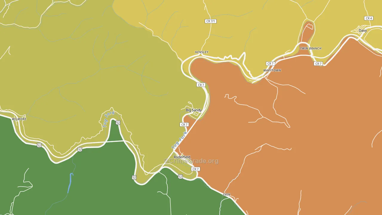 24816, WV Map of Drug-Related Crime Rates