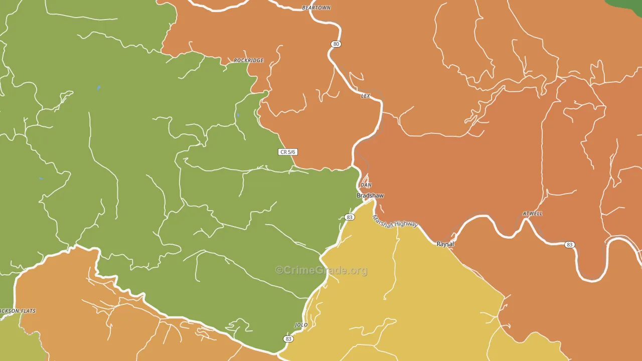 24817, WV Map of Drug-Related Crime Rates