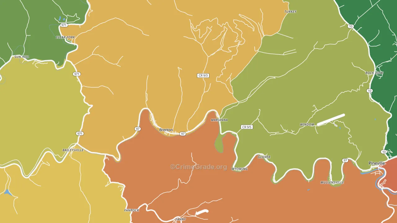 24818, WV Map of Drug-Related Crime Rates