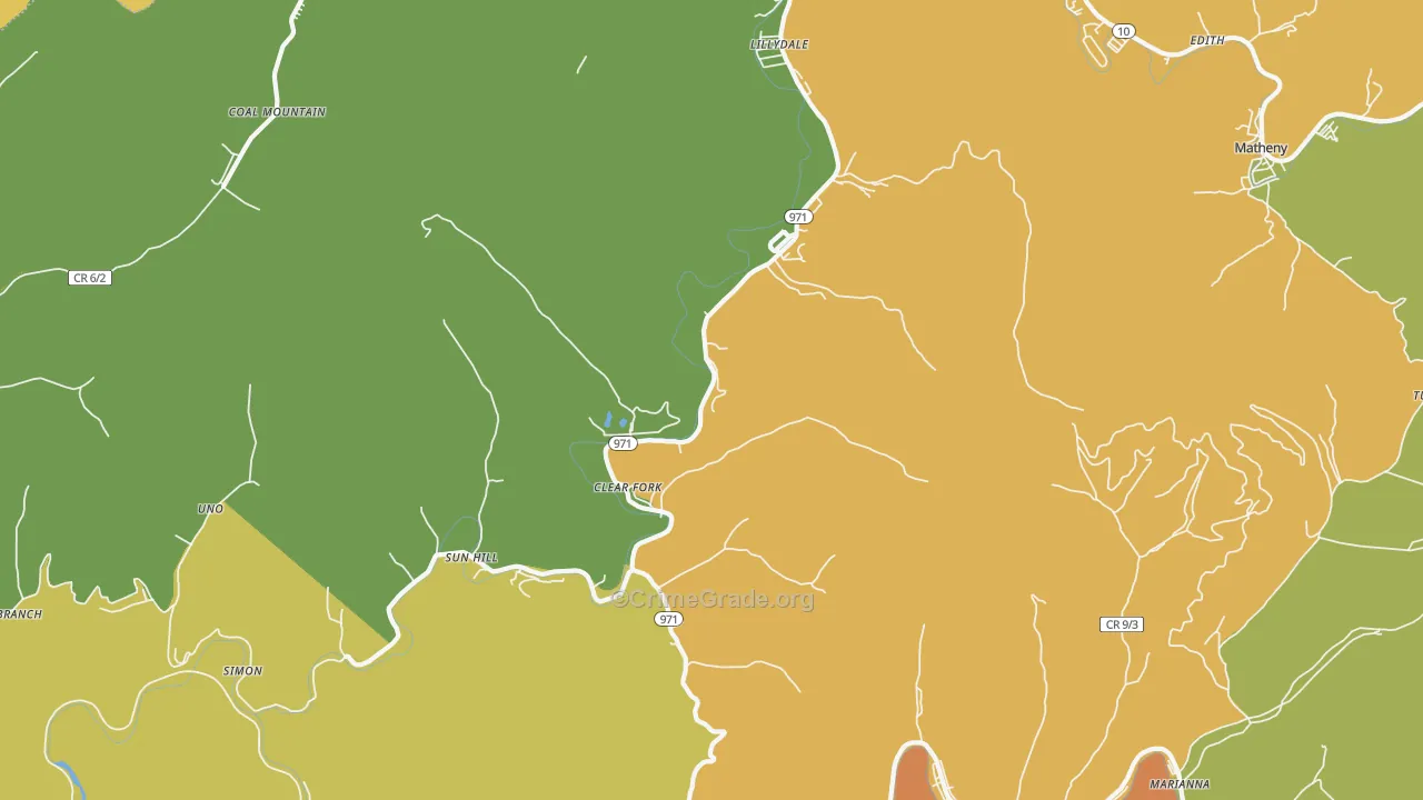 24822, WV Map of Drug-Related Crime Rates