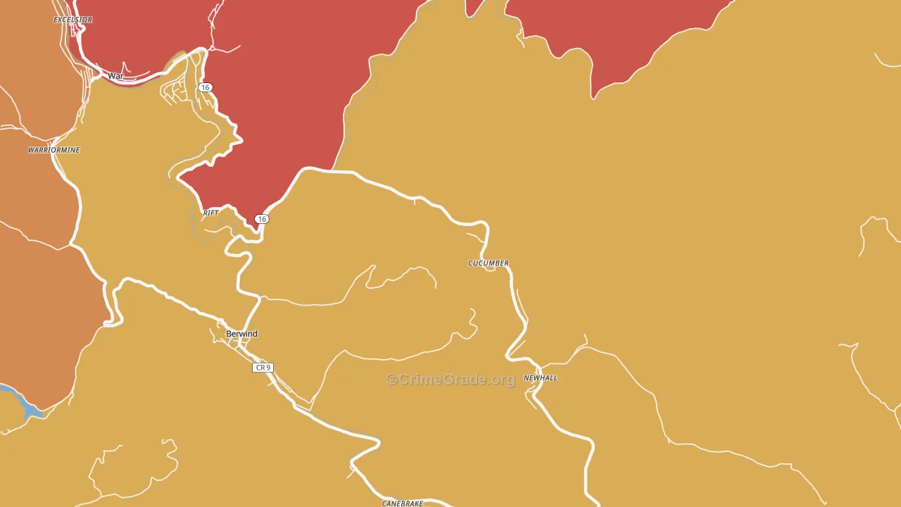 24826, WV Map of Drug-Related Crime Rates
