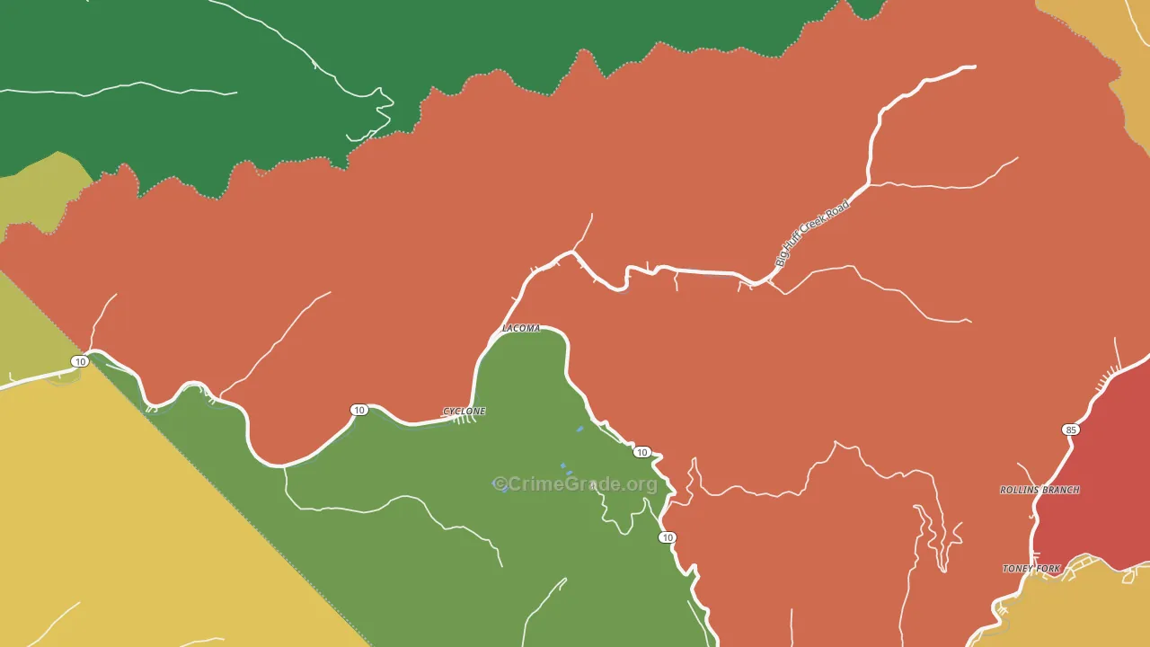 24827, WV Map of Drug-Related Crime Rates