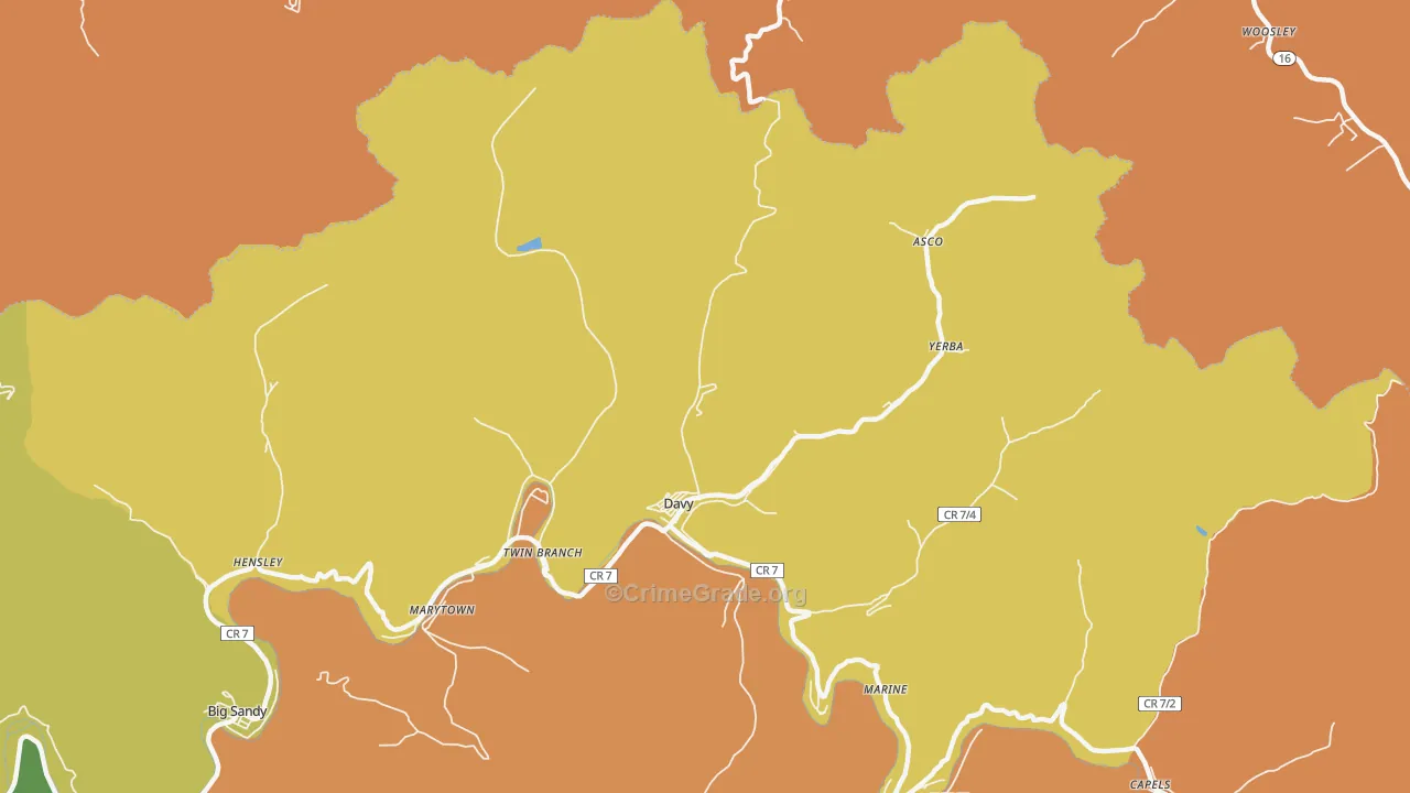 24828, WV Map of Drug-Related Crime Rates