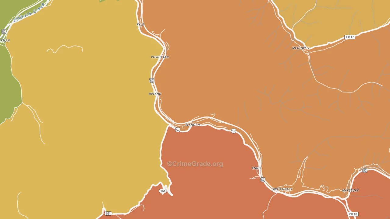 24831, WV Map of Drug-Related Crime Rates